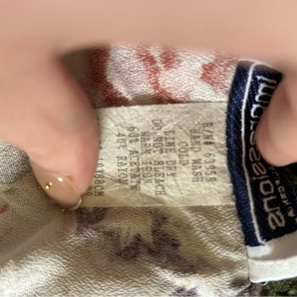 Vintage 90s Sz M Impressions of California Floral Button Down V-Neck Midi Dress - Picture 8 of 9